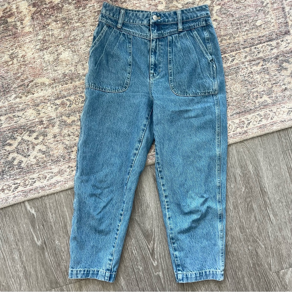Madewell Baggy Pleated Tapered Jeans in Springdale Wash